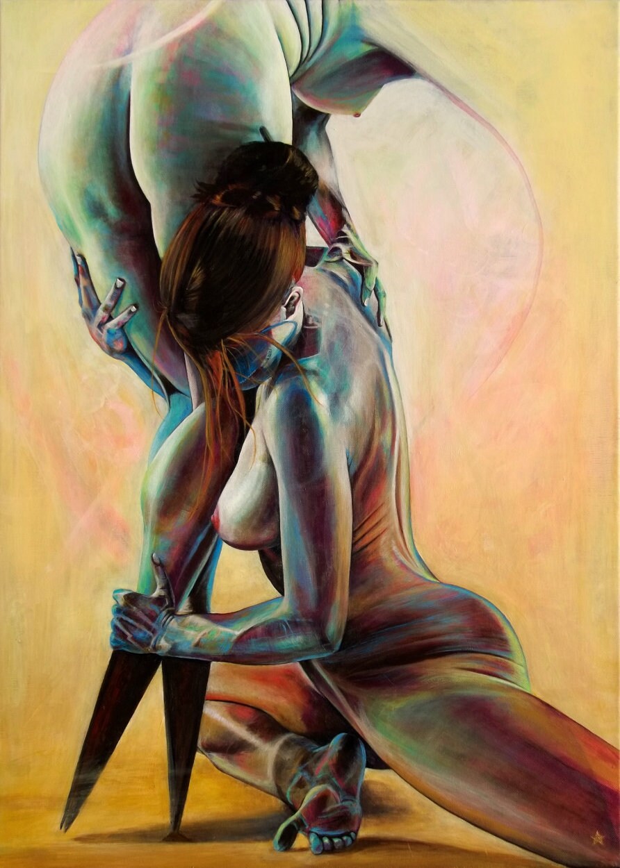 Contemporary Acrylic Painting On Canvas The Tower