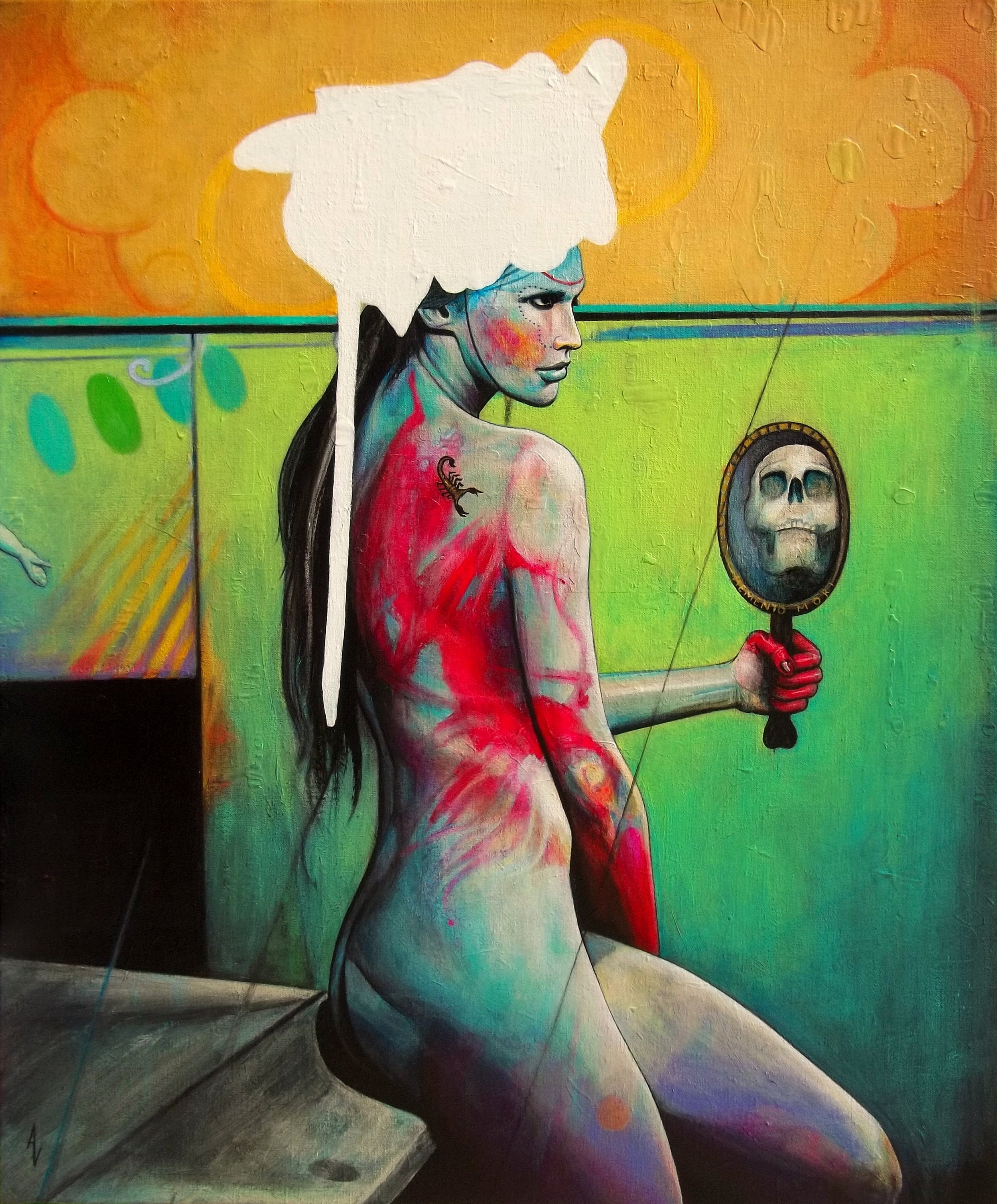 Contemporary Acrylic Painting On Canvas Babylonesoma