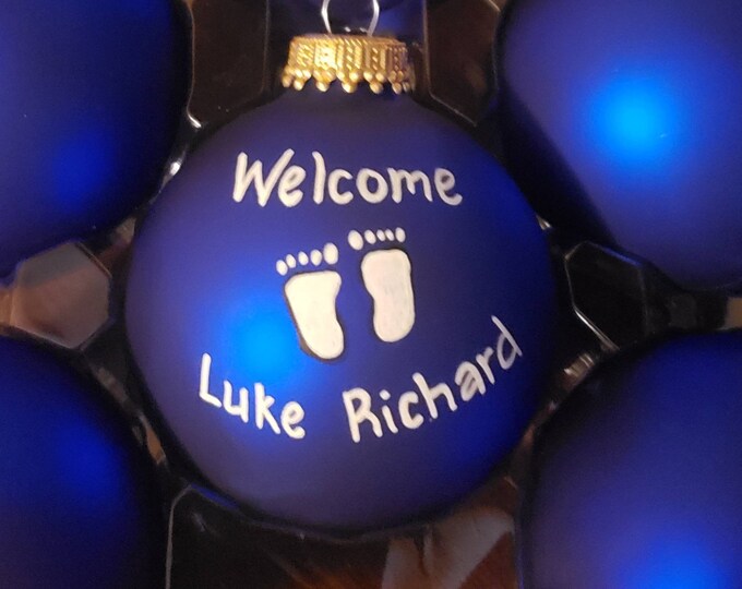 Custom Baby's First Christmas Ornament: Hand-Painted Footprints