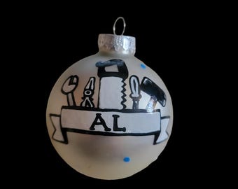 Hand Painted Tool Christmas Bulb – Personalized Craftsman Ornament