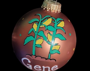 Custom Farm Christmas Ornament: Hand-Painted Corn Family Keepsake