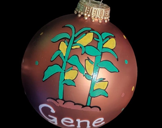 Custom Farm Christmas Ornament: Hand-Painted Corn Family Keepsake