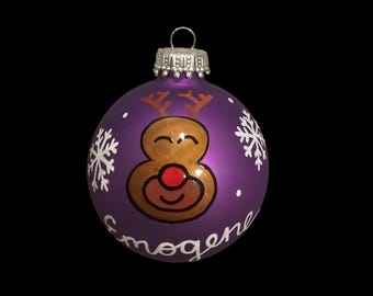 Custom Hand-Painted Reindeer Christmas Bulb: Personalized Ornament