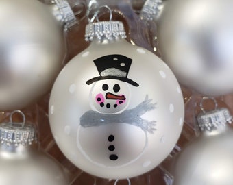 Custom Snowman Christmas Bulb: Hand-Painted Ornament