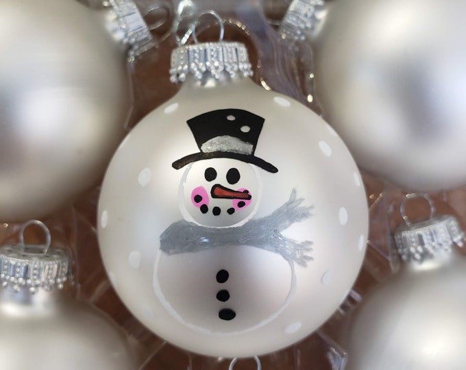 Custom Snowman Christmas Bulb: Hand-Painted Ornament
