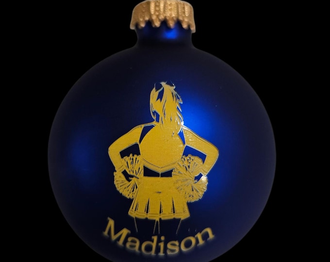 Laser Engraved: Custom Christmas Bulb Cheerleader