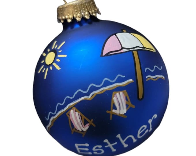 Beach/Vacation; Fun in the sun ornament for holidays- Personalized with name of choice
