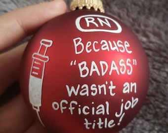 Customized Christmas Bulbs - Name, Character, Special Font - Custom Ornaments - Nurse Ornament - Snowman Nurse Customizable