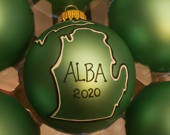 Customized Christmas Bulbs - Name, Character, Special Font - Custom Ornaments - Michigan Mitten, State