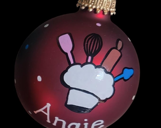Custom Hand-Painted Baker Christmas Bulb: Personalized Ornament