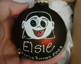 Customized Christmas Bulbs - Name, Character, Special Font - Custom Ornaments - Vampire -Spooky- Halloween