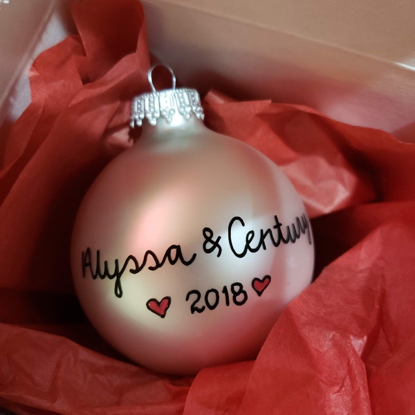 Customized Christmas Bulbs - Name, Character, Special Font - Custom Ornaments - Couple's Ornament - Love - Couple