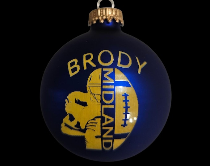 Laser Engraved: Custom Christmas Bulb Football Player