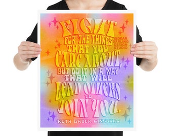 Ruth Bader Ginsburg Quote Lettering Poster | RBG Quote Art | RBG Art | Ruth Bader Ginsburg Art | Notorious RBG |