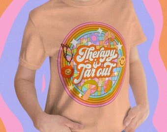 La terapia está lejos / La terapia es genial / Camisa de terapeuta / Ir a terapia / La terapia es maravillosa / Camiseta retro / Camiseta de los 70