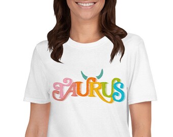 T-shirt Unisex à manches courtes Taurus (fr) Chemise Taurus - France Taurus Vêtements - France Cadeaux d’anniversaire de Taureau Chemise De signes de zodiaque (shirt Zodiac Signs) Chemise Horoscope