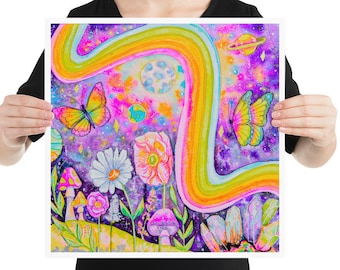 Twenty Seven - LTD Edition Birthday Poster | Hippie Art Poster | Psychedelic Poster | Rainbow Poster | Girls Room Poster | Colorful Art