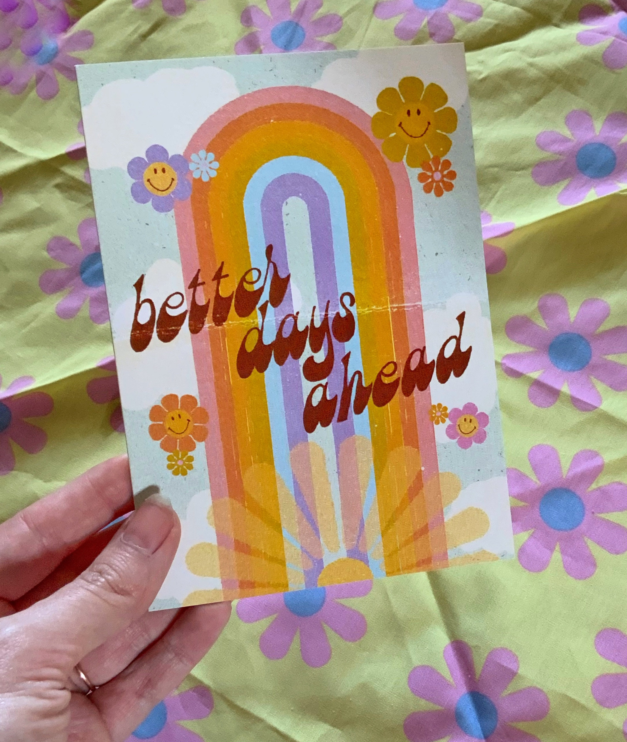 Better Days Ahead Greeting Card - Folded Card | Retro Cards | Vintage ...
