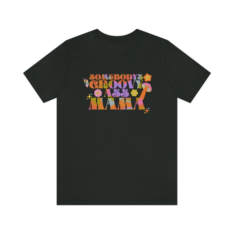 Somebody's Groovy Ass Mama | Groovy Moms-shirt | Groovy mama-shirt | Hippie mama shirt | Jaren '70 moedershirt | Mama-shirt | Moederdagcadeau Sh Vintage Black
