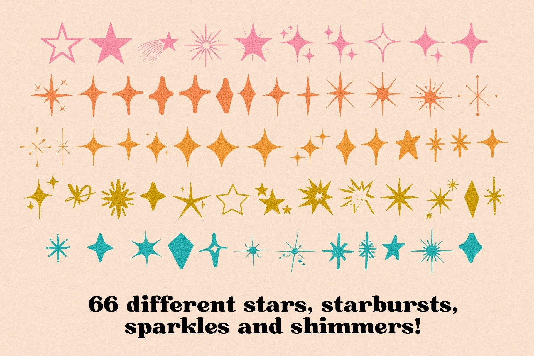 Stars & Sparkles Vector Font - Star Clip Art - Sparkles Clip Art