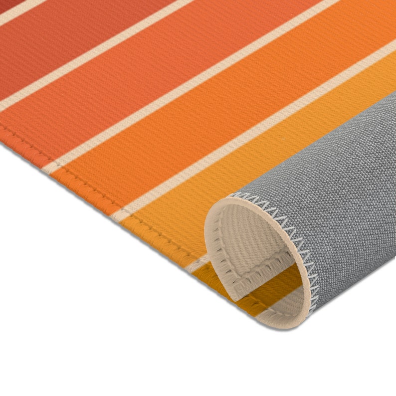 70er Boho Rainbow & Star Area Teppich | 70er Jahre Teppiche | 70er Regenbogen Teppich | 70er Jahre Boho Kinderzimmer Dekor | retro 70er Teppiche | orange 70er Teppiche | warmer Ton Bild 9