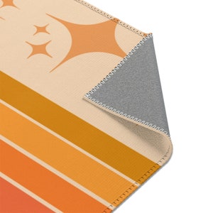 70er Boho Rainbow & Star Area Teppich | 70er Jahre Teppiche | 70er Regenbogen Teppich | 70er Jahre Boho Kinderzimmer Dekor | retro 70er Teppiche | orange 70er Teppiche | warmer Ton Bild 8
