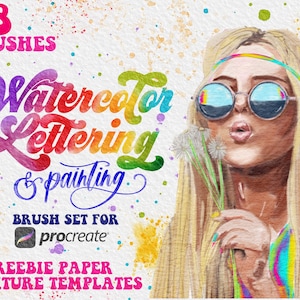 Realistic Watercolor Procreate Brushes - 88 Brushes - Digital Watercolor Brushes - Watercolor Lettering Brushes - Procreate Brushes