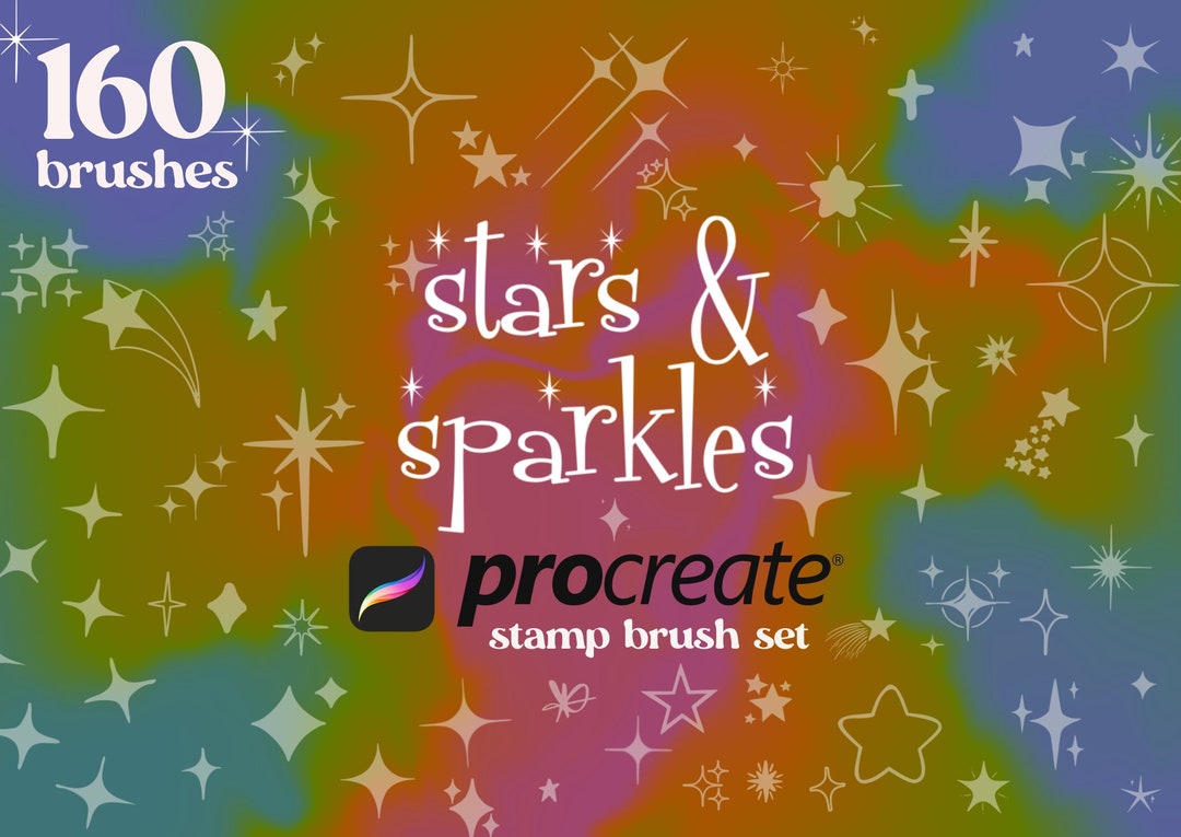 Stars & Sparkles Procreate Stamp Brushes - Star Clip Art - Sparkles ...