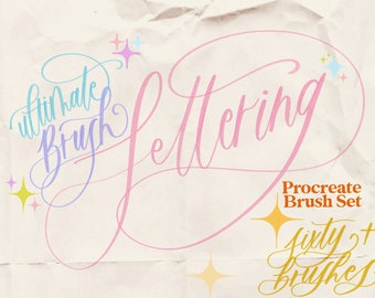 Lettering Procreate Brush Set - Procreate Lettering Brushes - Procreate Calligraphy Brushes - Brush Lettering - Procreate Brush Bundle