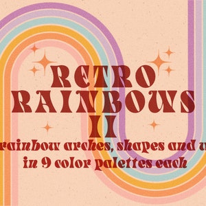 70s Rinbow Retro Rainbows Illustration Pack - Vector & PNGS - 70s Rainbow ...