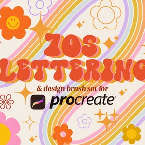 70s Lettering Procreate Brush & Stamp Set - Retro Lettering Brushes - Procreate Lettering Brushes - Vintage Procreate Brushes - Hippie Brush