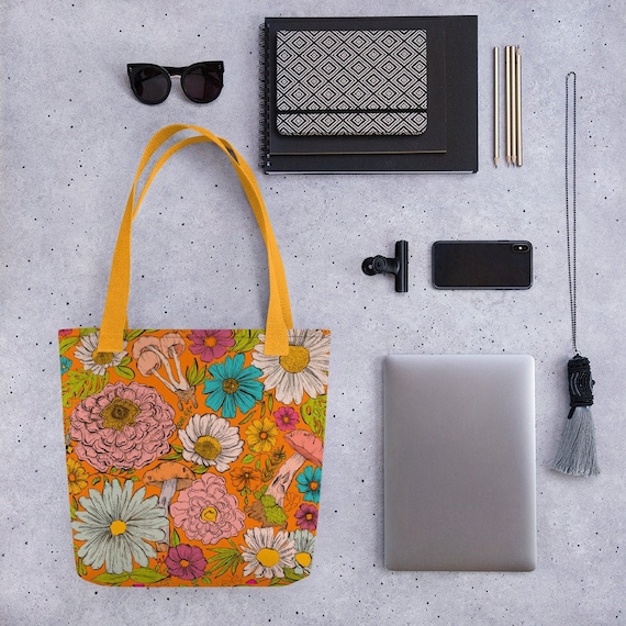 Flower Power Tote bag | Floral Print Tote Bag | Flower Print Bag | Hippie Tote Bag | Colorful Tote | Reusable Tote