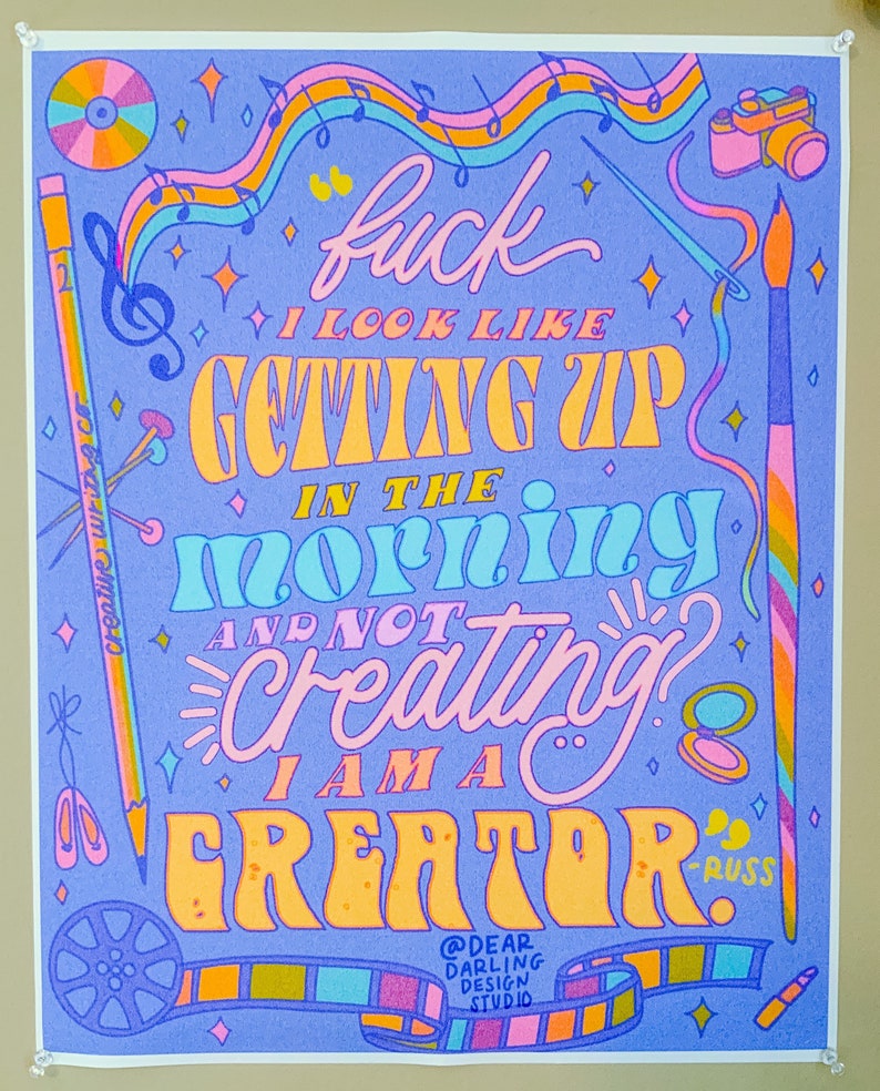 Fuck I look like getting up in the morning and not creating? Im a creator Poster | Russ Poster | Creator Poster | Creative Poster image 1