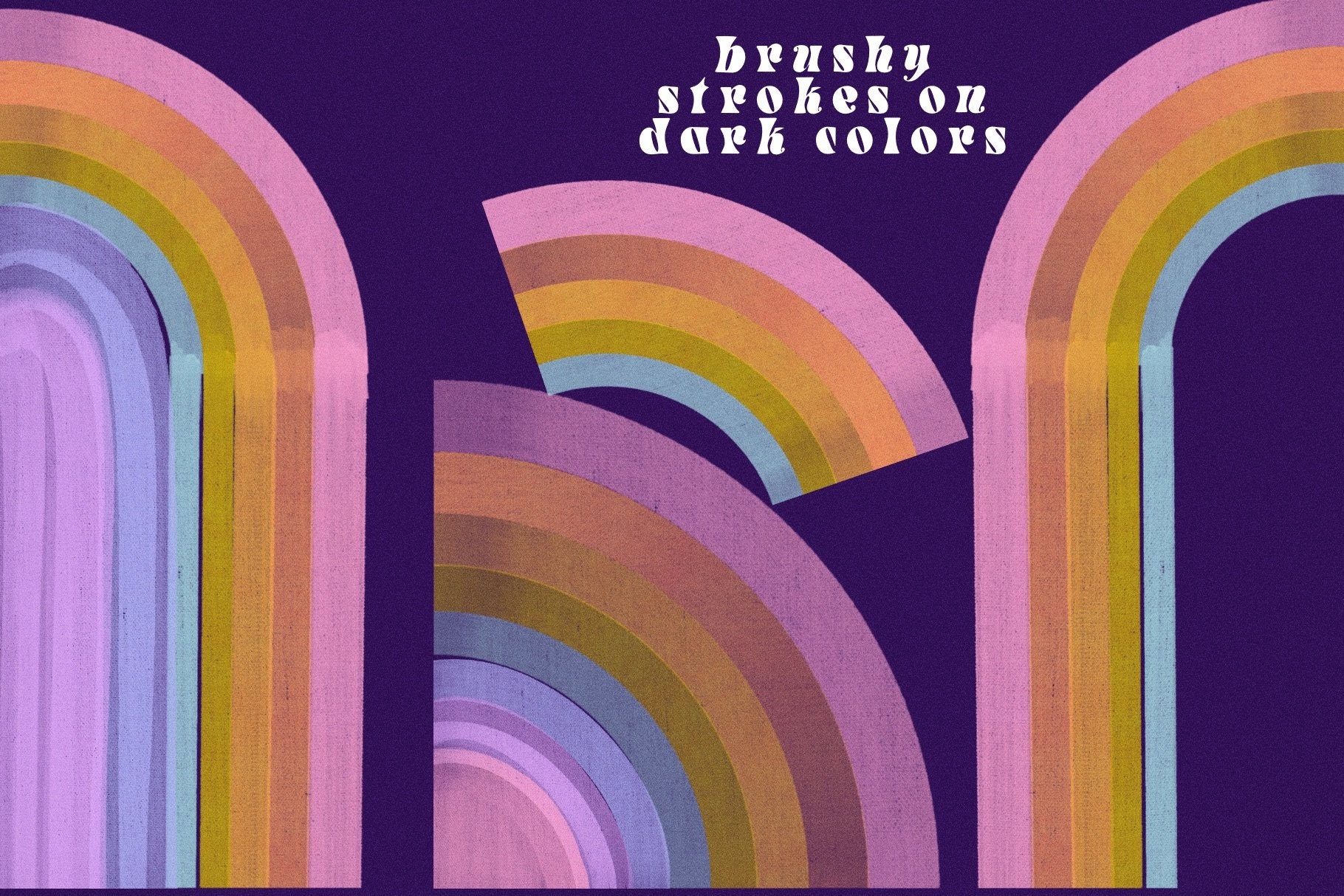 Retro Rainbows Illustration Pack - Vector & PNGS - 70s Rainbow ...