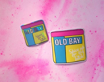 Old Bay Sticker Pack / Stickers / Rainbow Stickers / Holographic Stickers / Old Bay / Maryland Stickers / Colorful Sticker