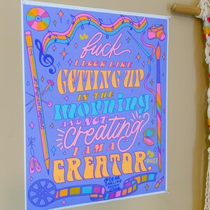 Fuck I look like getting up in the morning and not creating? Im a creator Poster | Russ Poster | Creator Poster | Creative Poster image 3