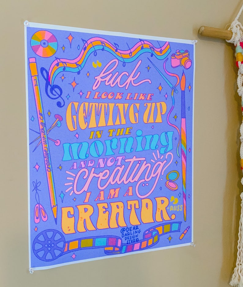 Fuck I look like getting up in the morning and not creating? Im a creator Poster | Russ Poster | Creator Poster | Creative Poster image 3