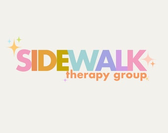 Modern Rainbow Logo Design - Customize with your brand name | colorful logo | rainbow sans serif logo | custom logo | playful logo