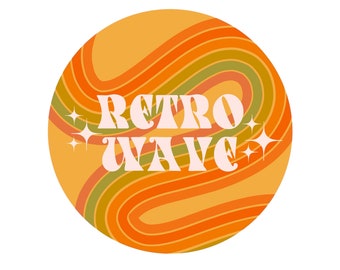Retro Wave Logo Design - Customize with your brand name | 70s rainbow logo | retro 70s logo | custom 70s logo | hippie logo
