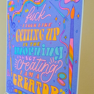 Fuck I look like getting up in the morning and not creating? Im a creator Poster | Russ Poster | Creator Poster | Creative Poster image 8