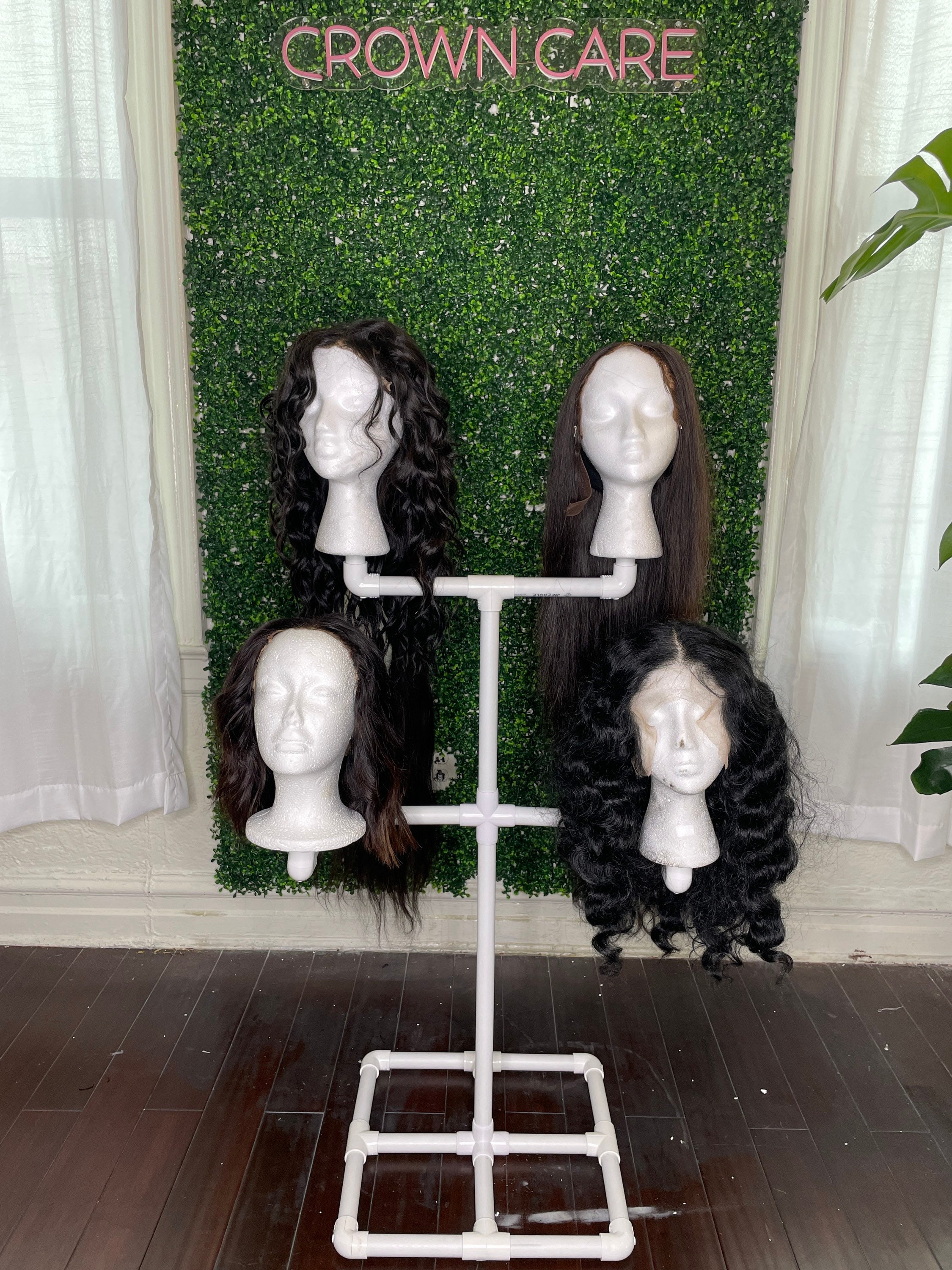 Long Hand Made Mannequin Head Long Hair Rattan Wig Stand hat Display Stand  Wig Head Stand Rattan Mannequin Head Wicker Mannequin 