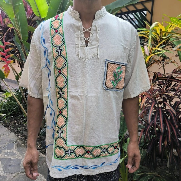 Shipibo shirt shamanic clothing ayahuasca art ceremony clothing shipibo textile ayahuasca art icaro