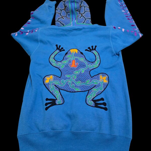 Small-Hoodie Shipibo embroidery ayahuasca shamanic clothing traditional protection icaro shipibo embroidery textile