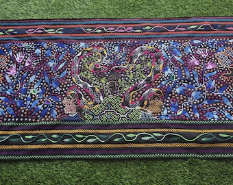 40x35cm-シピボ刺繍アヤワスカアートシピボタペストリーシャーマン服