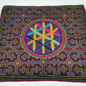 74x63cm-Shipibo tapestry shamanic clothing altarcloth flower of life