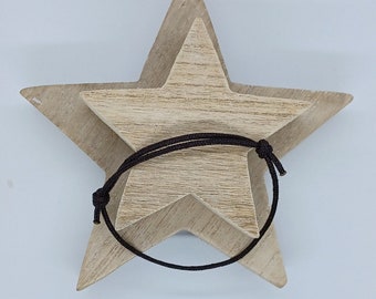 Men's Cord bracelet, dark brown bracelet. Casual, stackable & adjustable bracelet. Simple minimal bracelet with sliding knots. Cool gift.