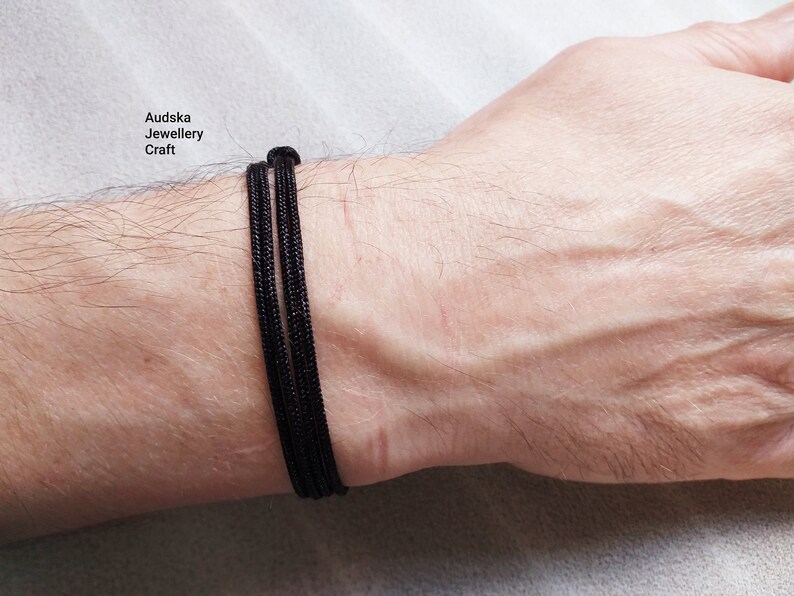 Men's Bracelet Black Cord Bracelet.casual Etsy UK