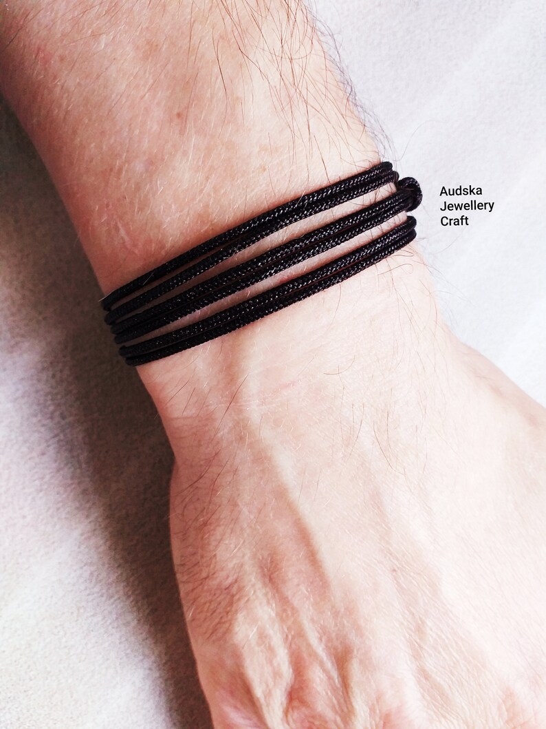 Men's Bracelet Black Cord Bracelet.casual Etsy UK