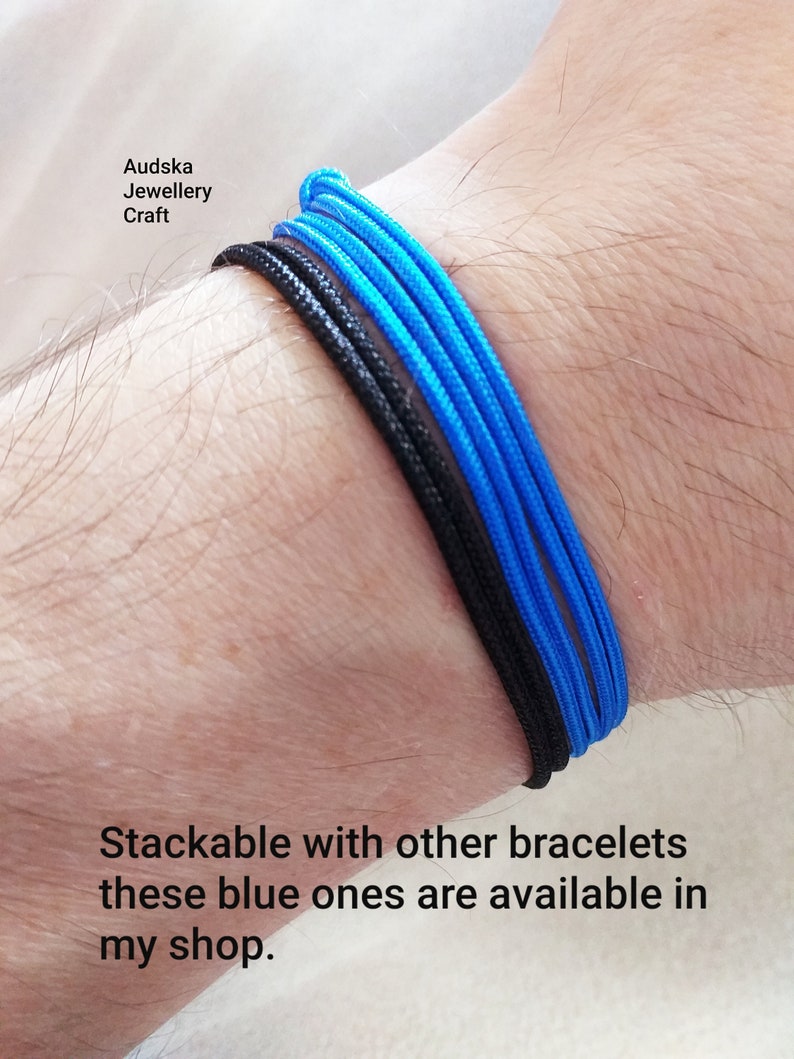 Men's Bracelet Black Cord Bracelet.casual Etsy UK