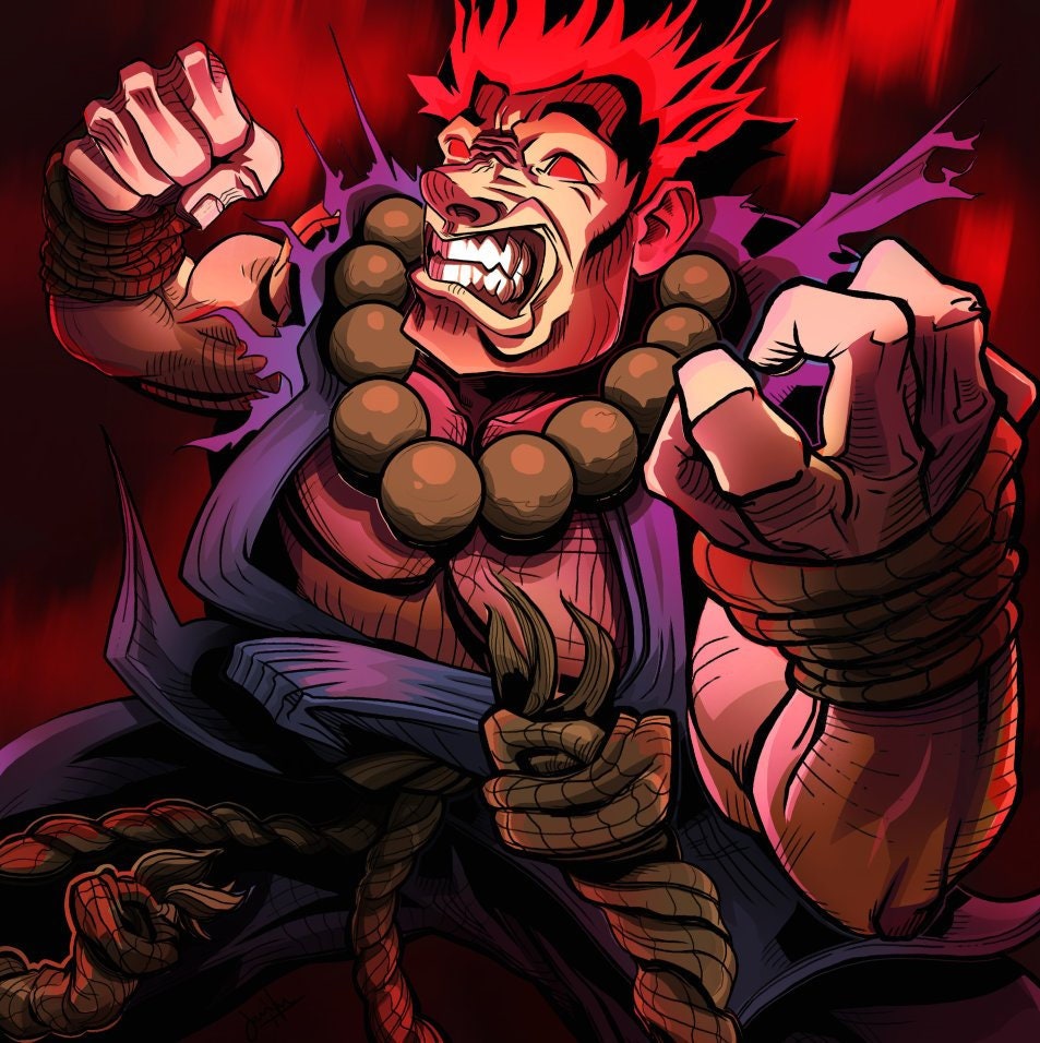 Demon Akuma Street Fighter Graphic · Creative Fabrica